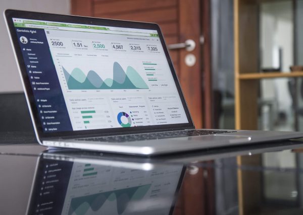 computer screen with graphs